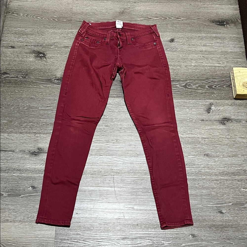 Elegant Burgundy Skinny Jeans for Women